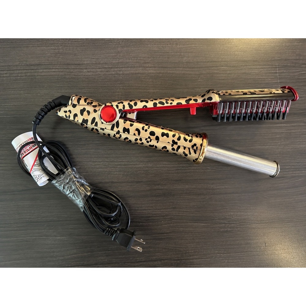 InStyler Rotating Iron 3/4" Barrel Leopard Print Hair Straightener Curler Y2K